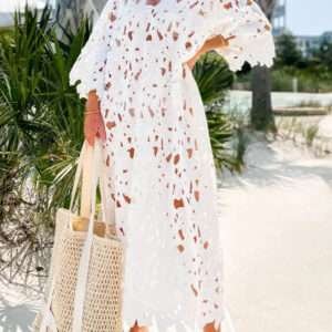 Casual Loose Beach Vacation Lace Shirt